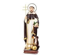 DRW Figura Santo Domingo de Guzman Resina Pintada a Mano 20 cm