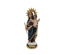 DRW Figura Virgen Auxiliadora de Resina Pintada a Mano 10x10x33 cm