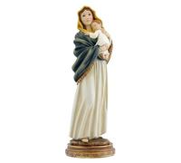 DRW Figura Virgen con niño de Estilo Clasico de Resina Pintada a Mano 11x10x30 cm