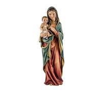 DRW Figura Virgen con niño de Resina Pintada a Mano 13 cm