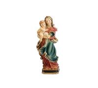 DRW Figura Virgen con niño de Resina Pintada a Mano 5x5x16 cm
