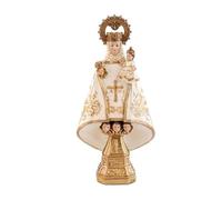 DRW Figura Virgen de Covadonga Crema de Resina Pintada a Mano 30 cm