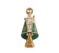 DRW Figura Virgen de Covadonga Verde Resina Pintada a Mano 22 cm