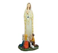 DRW Figura Virgen de Fatima con niños de Resina Pintada a Mano 43 cm