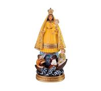 DRW Figura Virgen de la Caridad del Cobre Amarilla de Resina Pintada a Mano (20 cm)