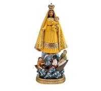 DRW Figura Virgen de la Caridad del Cobre Amarilla de Resina Pintada a Mano (40 cm)