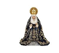 DRW Figura Virgen de la Esperanza de luto advocacion de fe, Consuelo y Proteccion de Resina Pintada a Mano 8x5x15 cm