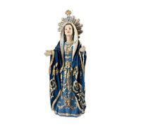 DRW Figura Virgen Dolorosa Azul símbolo de Amor y Fortaleza en el Sufrimiento de Resina Pintada a Mano 20 cm