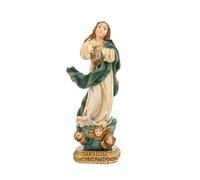 DRW Figura Virgen Inmaculada pureza y la ausencia de Pecado Original de Resina Pintada a Mano 11 cm