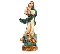 DRW Figura Virgen Inmaculada Resina 15 cm con Caja de Regalo con la Historia