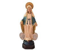DRW Figura Virgen Milagrosa con Las medallas de Resina Pintado a Mano 20 cm