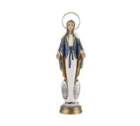 DRW Figura Virgen Milagrosa patrona de los Milagros y Proteccion Divina de Resina Pintada a Mano 25 cm