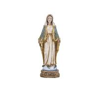 DRW Figura Virgen Milagrosa patrona de los Milagros y Proteccion Divina de Resina Pintada a Mano Estilo repujada 20 cm
