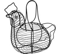 DRW Huevera con Forma de gallina de Metal en Negro 25x18x30cm