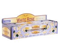DRW Incienso Varilla Aroma Rosa Blanca Varilla 25 cm White Rose (120 Unidades) + estampita San Pancracio