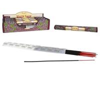 DRW Incienso Varilla Salvia Blanca White Sage Varilla 25 cm (120 Unidades) + estampita San Pancracio