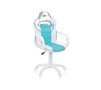DRW Iris, Silla de Escritorio, Estudio o Despacho, Sillon Gaming, Acabado en Color Blanco, Turquesa e Iris, Medidas: 46,5 cm (Ancho) x 46 cm (Largo) x 98-109,5 cm (Alto)