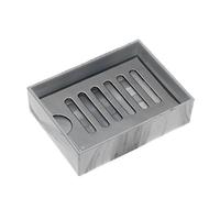 DRW - Jabonera de baño en acrílico y Metal Acabado mármol 12x9x3,5 Cm