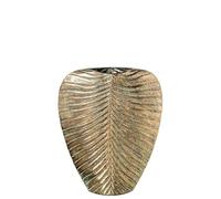 DRW Jarron de sobremesa de Metal Dorado 33x26.5x7 cm