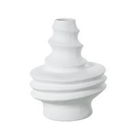 DRW Jarron de Suelo con Formas Redondeadas de Ceramica en Blanco 39x31x31 cm
