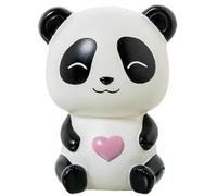 DRW Lampara de sobremesa Oso Panda de poliresina Blanco y Negro 18x14x13 cm