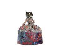 DRW Menina de Resina en Tonos Rojos 17x12x21,5 cm