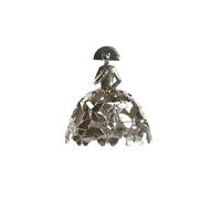 DRW Menina Plateada con Vestido de Mariposas de Resina 19.5x10x23 cm - Modelo B Grande