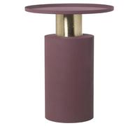 DRW Mesa Auxiliar de Metal esmaltado en Violeta y Dorado 36x36x46 cm