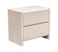 DRW Mesa de Noche con 2 cajones de Madera en Crema 55x60x40 cm