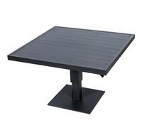 DRW Mesa Exterior Cuadrada de Aluminio Altura Regulable Color Antracita 68 cm Alto MAX 68x101x101 cm
