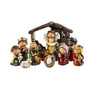 DRW Misterio Nacimiento Belen 11 Piezas Resina con Portal 7 cm Alto (Portal)