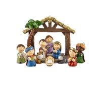 DRW Misterio Nacimiento Belen 11 Piezas Resina con Portal 8.5 cm Alto (Portal)