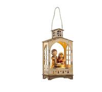 DRW Misterio Nacimiento en Farol como Portal de Madera para Colgar 18 cm