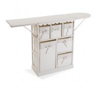 DRW Mueble planchador Blanco con cestos 130.5x30.5x86.5 cm Abierto