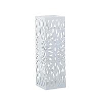 DRW Paragüero Cuadrado de Metal Calado en Blanco 15,5x15,5x49cm