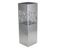 DRW - Paragüero Cuadrado de Metal Plateado 15.5x15.5x49 cm