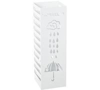 DRW Paraguero Cuadrado Gotas de con Lluvia de Metal Blanco 49x15.5x14.5 cm