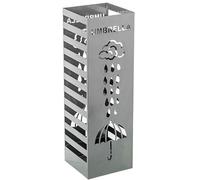 DRW Paraguero Cuadrado Gotas de con Lluvia de Metal Plateado 49x15.5x14.5 cm