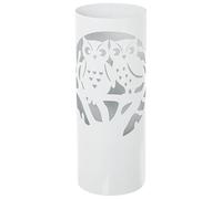 DRW Paraguero Redondo con buhos de Metal Blanco 49x19x19 cm