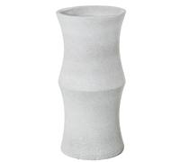 DRW Paraguero Redondo con Forma de Bambu de Ceramica en Beige Arena 50x25x25 cm