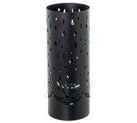 DRW Paraguero Redondo con Gotas de Lluvia de Metal Negro 49x19x19 cm
