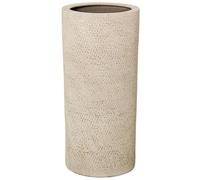 DRW Paraguero Redondo de Ceramica en Beige Rugoso 50x25x25 cm