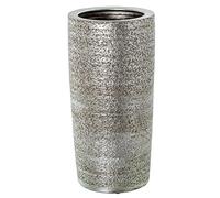DRW Paraguero Redondo de Ceramica en Plata Rugoso 50x25x25 cm