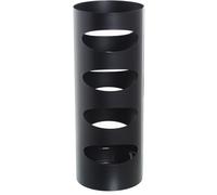 DRW Paraguero Redondo de Metal Calado en Negro 19x49cm