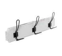 DRW Perchero de pared de madera con 3 ganchos de metal blanco y negro 48x7x13cm