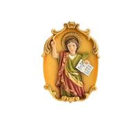 DRW Placa de Colgar San Pancracio de Resina Pintada a Mano 9x1x12 cm