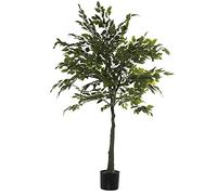 DRW Planta Artificial Higuera de Bengala (Baniano) de Polietileno y Tela en Verde 140cm