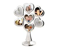 DRW Portafotos arbol con Corazones Metal Plateado 20 cm