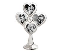 DRW Portafotos arbol con Corazones Metal Plateado 21 cm