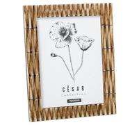 DRW Portafotos para Foto de 15x20cm de Resina con Base de Madera Marron Hueso 20x15x1.5 cm